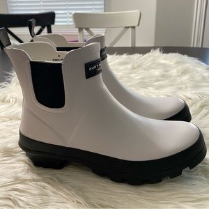 Kurt Geiger London Women's Sleet Short Wellie Chelsea Boots - White/Black